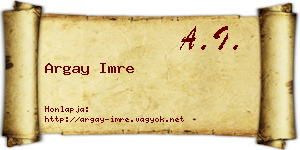 Argay Imre névjegykártya