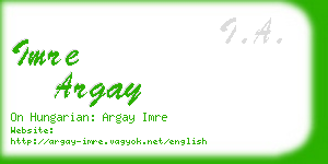 imre argay business card